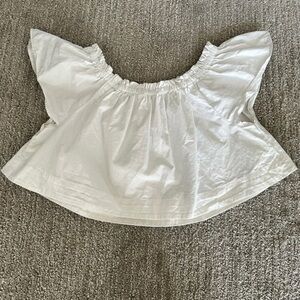 Aritzia Wilfred Off The Shoulder White Crop Blouse Size XS